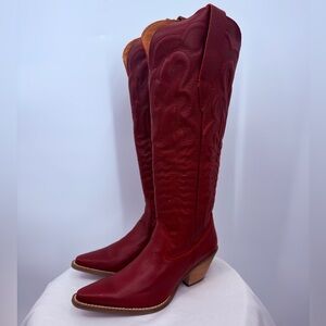 Dingo 1969 Red Western Tall Boots 7M Pointed Toe Cowboy Boots New